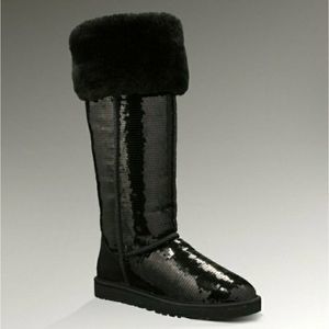 Sequin Ugg Over the Knee Bailey‎ Button Boots 6
